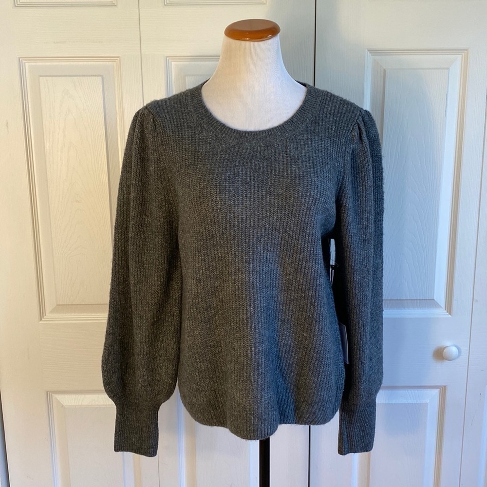 1. STATE Balloon Sleeve Sweater MEDIUM HEATHER GREY Size XXL NWT